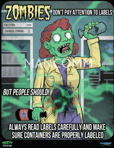 Picture of ZOMBIES - Proper Labels Safety Poster