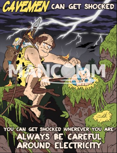 Picture of CAVEMEN - Shock Safety Poster