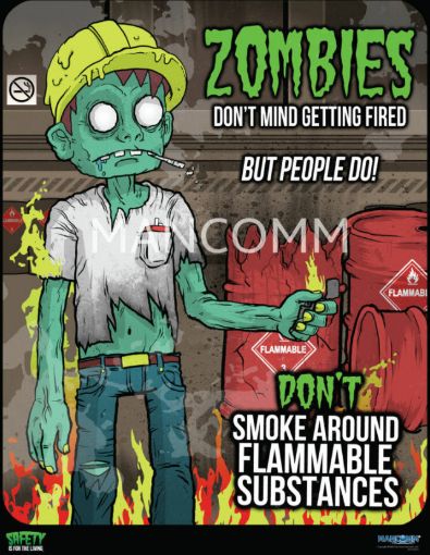 Picture of ZOMBIES - Flammable Substances Safety Poster