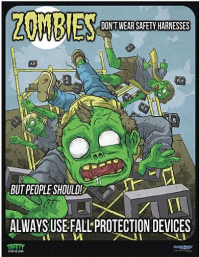 Picture of ZOMBIES - Fall Protection Safety Poster 